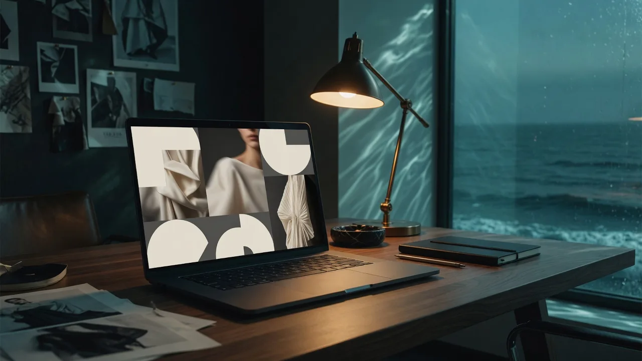 Laptop met een geopende website op een bureau